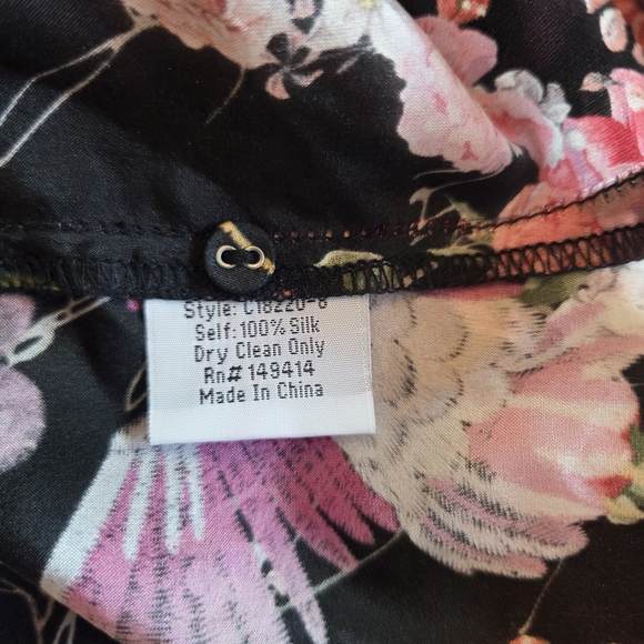 Johnny Was Nerissa 100% Silk Floral Longhorn Skull Tunic Blouse, Size Medium - Picture 5 of 5